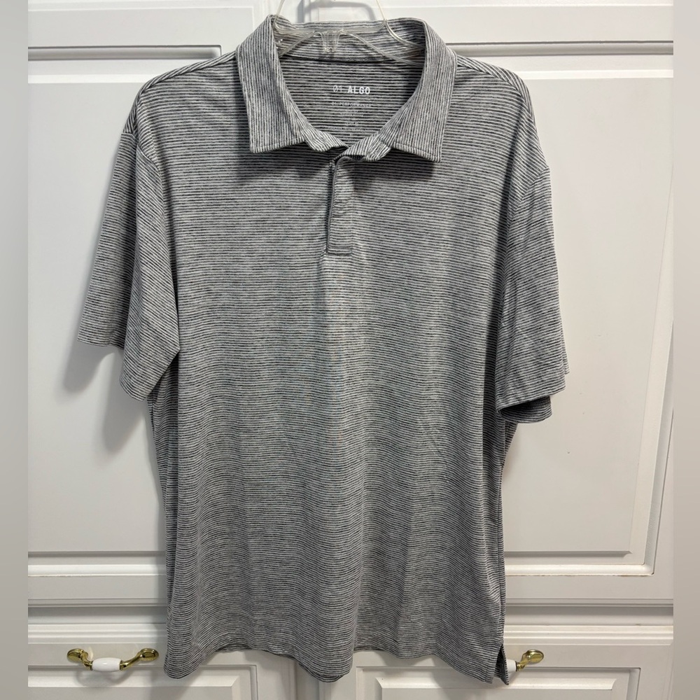 01. Algo Short Sleeve Polo Shirt Quick Dry Gray UPF 40 Men’s Size XL